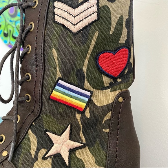 MIA Military Camo & Rainbow Patch Lace Up Boots - Picture 5 of 8
